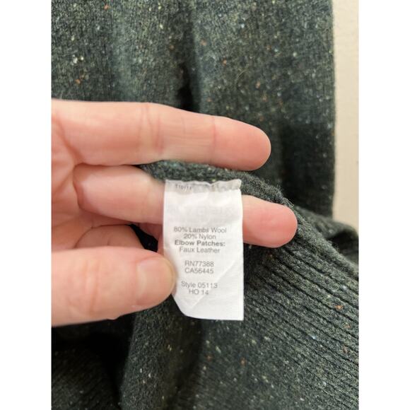 J.Crew Women’s Lambswool Wool Sweater Sz XS Green Elbow Patches Preppy Academia - Picture 5 of 8